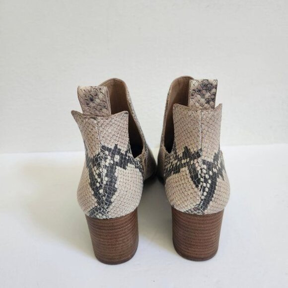 Lucky Brand Jabilo Snake Print Leather Block Heel Western Booties - Picture 6 of 9